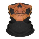 Face protection mask, skull design, orange color